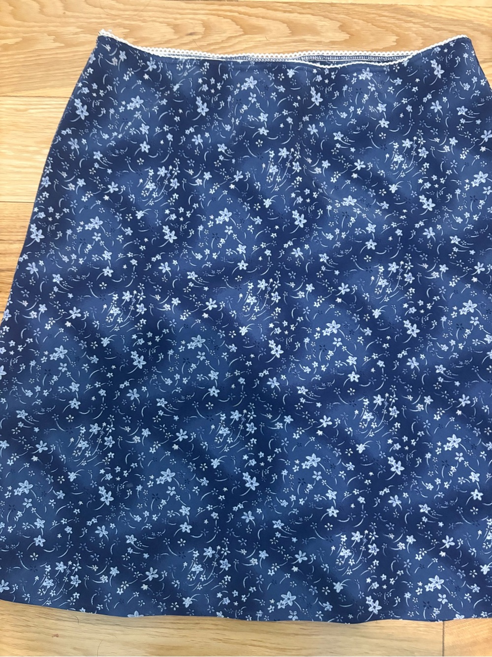 Vintage Blue Floral Midi Skirt - Picture 2 of 4